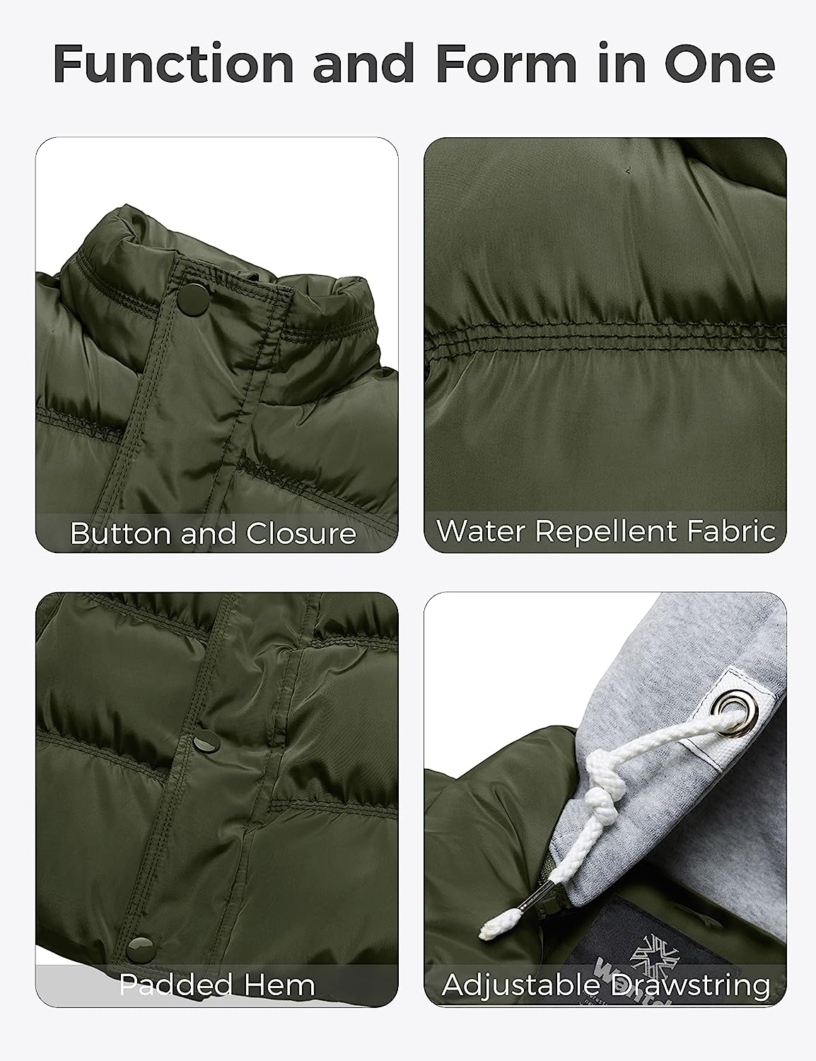 Wantdo Women's Quilted Puffer Vest Thicken Warm Winter Coat with Removable Hood - Image 6